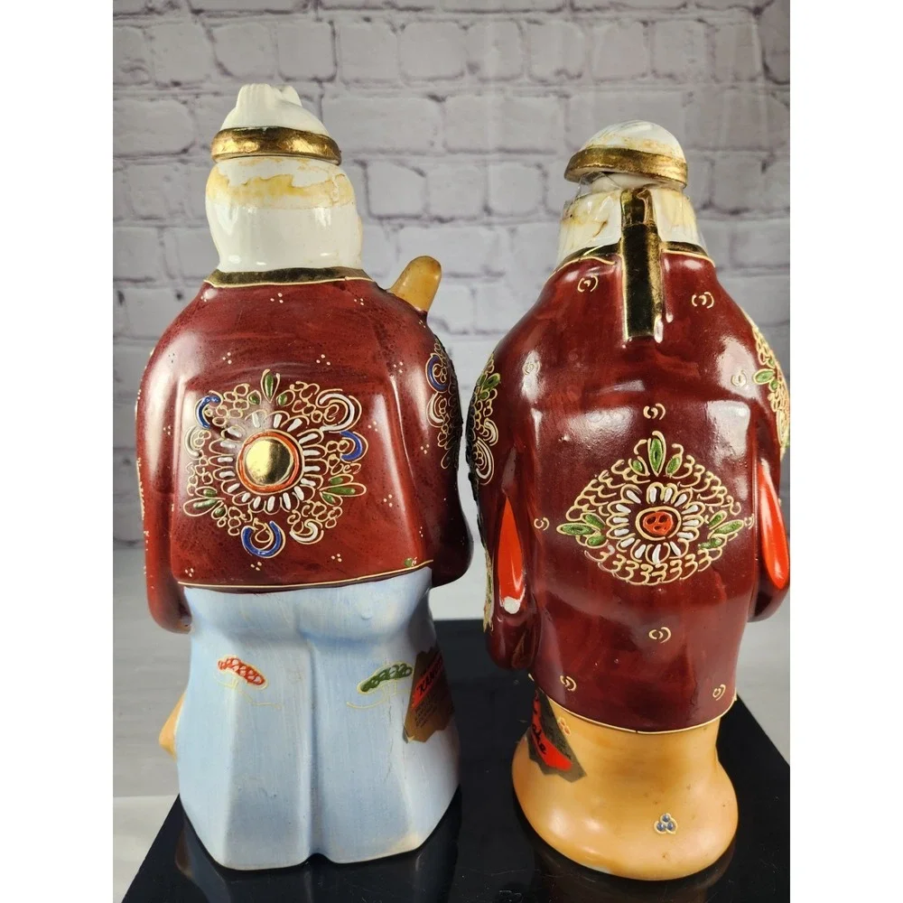 Set of 2 Vintage Kamotsuru Decorative Decanters Ornate Made in Japan Empty